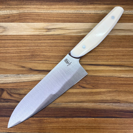 Patterson Forge Semi-Custom 165mm (6.5") Santoku w/ White Linen & Vintage Micarta Handle