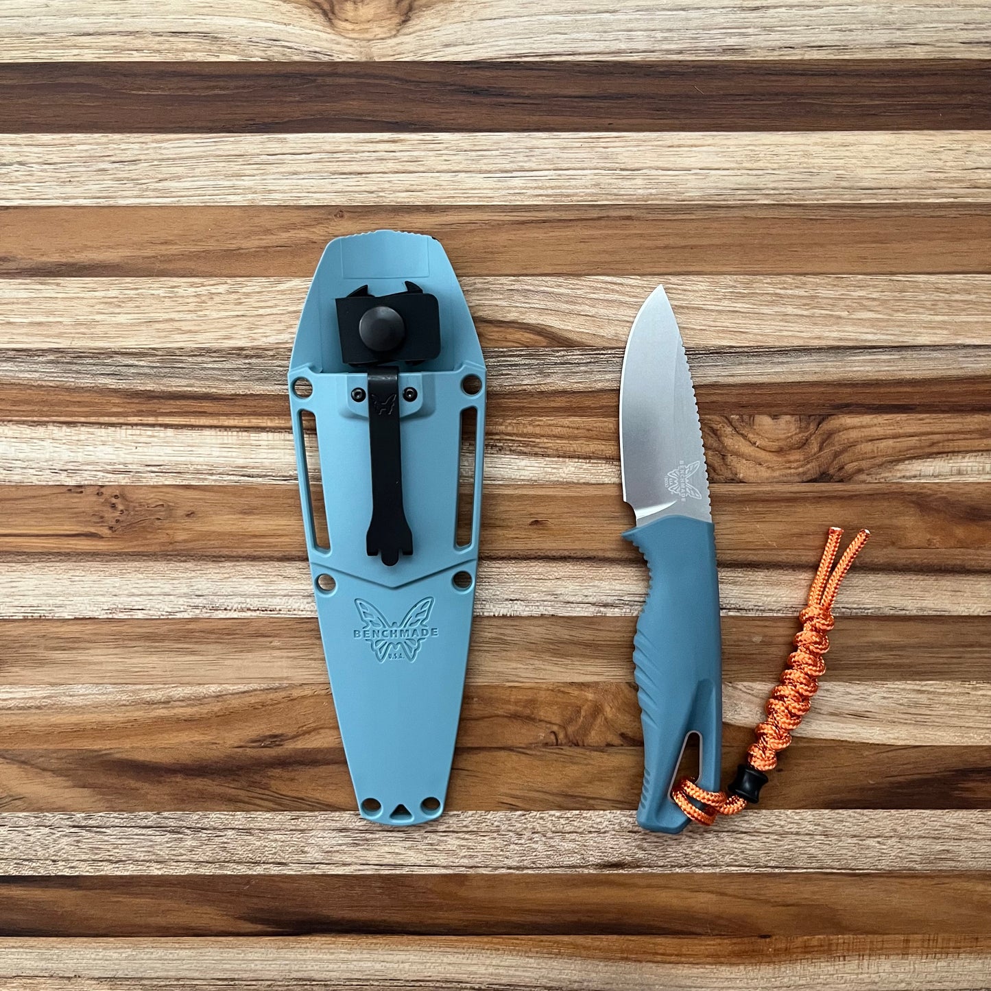 Benchmade Intersect 2.75" Fixed Blade w/ Sheath & Depth Blue Santoprene