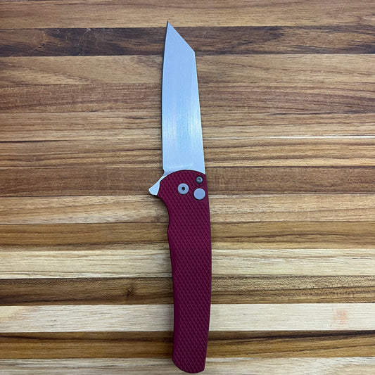 Pro-Tech Malibu 3.25" Flipper w/ Red Textured Handle