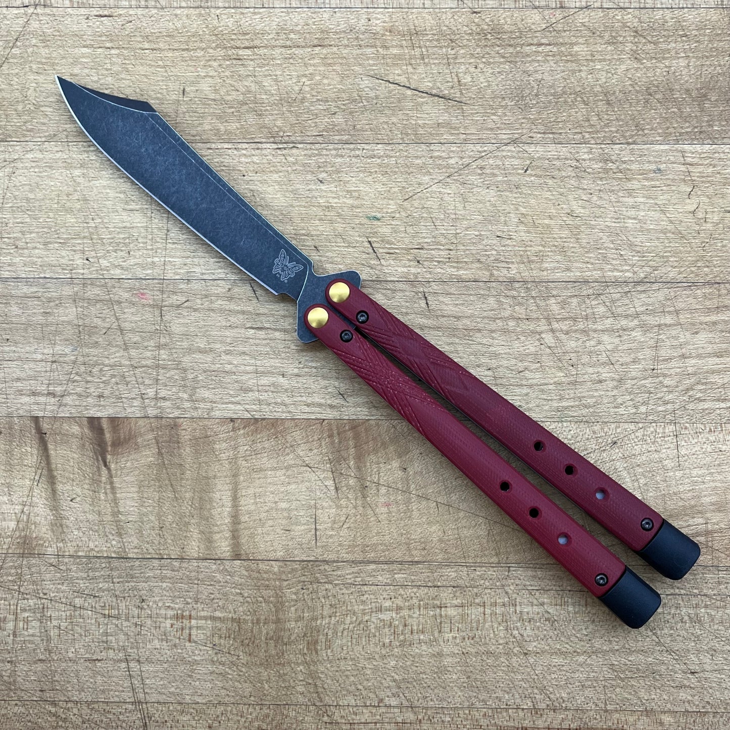 Benchmade Necron 4.5" Bali-Song w/ Ruby G10 Handle