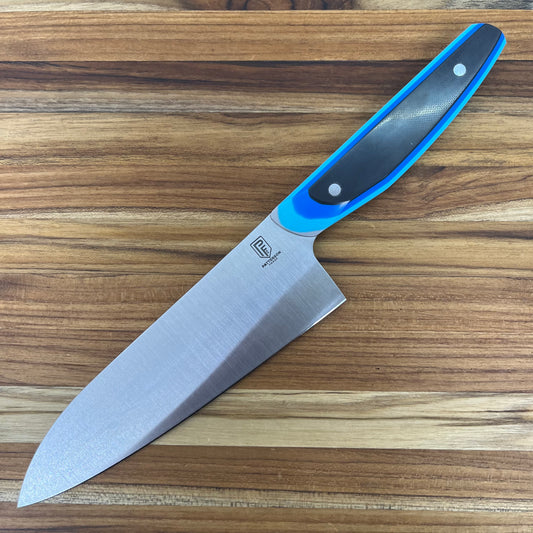 Patterson Forge Semi-Custom 165mm (6.5") Santoku w/ Retro Blue TRD G10 Handle