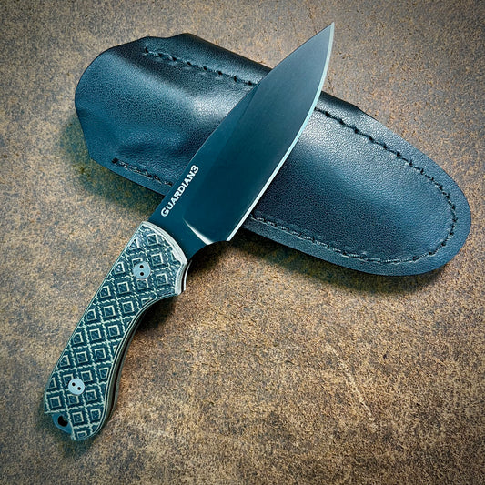 Bradford Knives Guardian 3 M390 Textured OD Green/Black Black DLC Fixed Blade