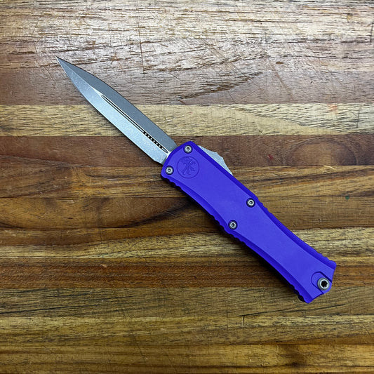 Microtech Hera II Mini D/E 3" OTF w/ Purple Aluminum Handle
