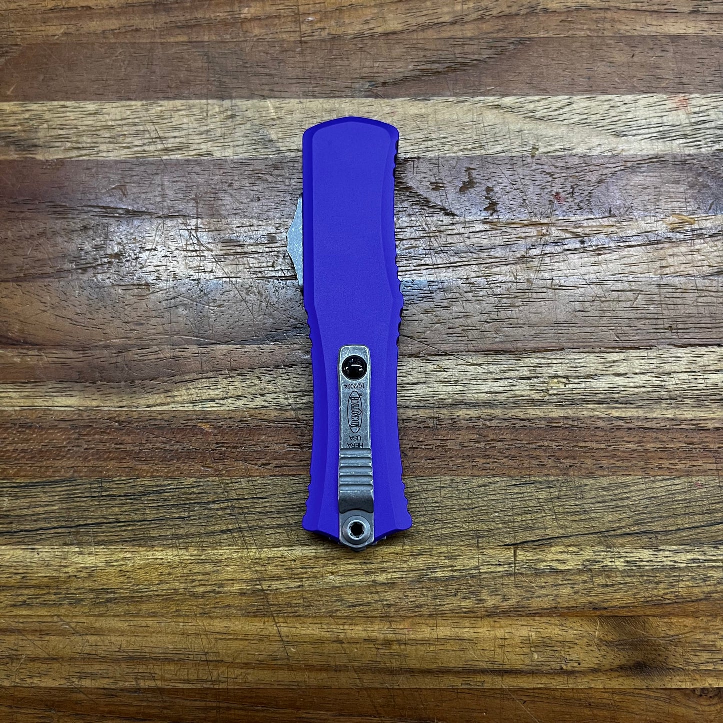 Microtech Hera II Mini D/E 3" OTF w/ Purple Aluminum Handle