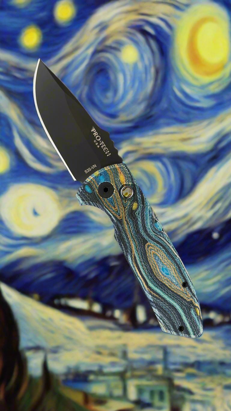 Pro-Tech Custom SBR 2.5" Auto w/ Starry Night G-Carta Handle