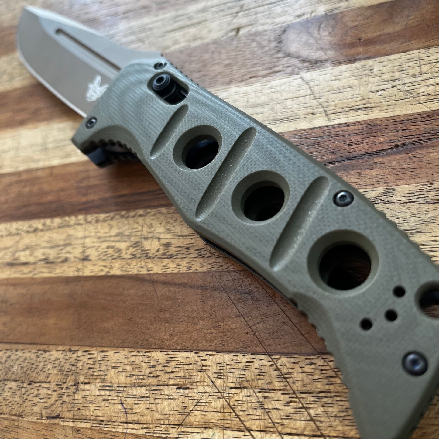 Benchmade Adamas 3.75" Auto w/ OD Green G10 Handle & Nylon Sheath