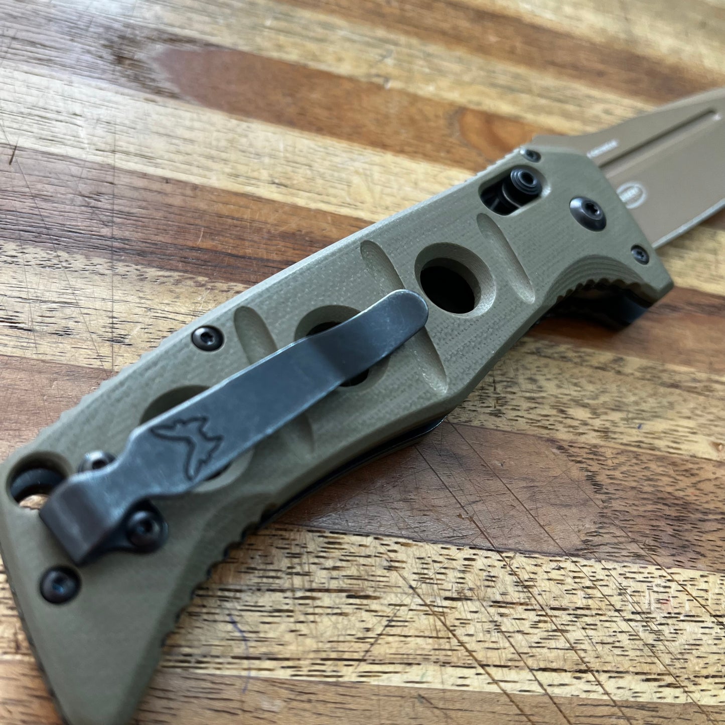 Benchmade Adamas 3.75" Auto w/ OD Green G10 Handle & Nylon Sheath