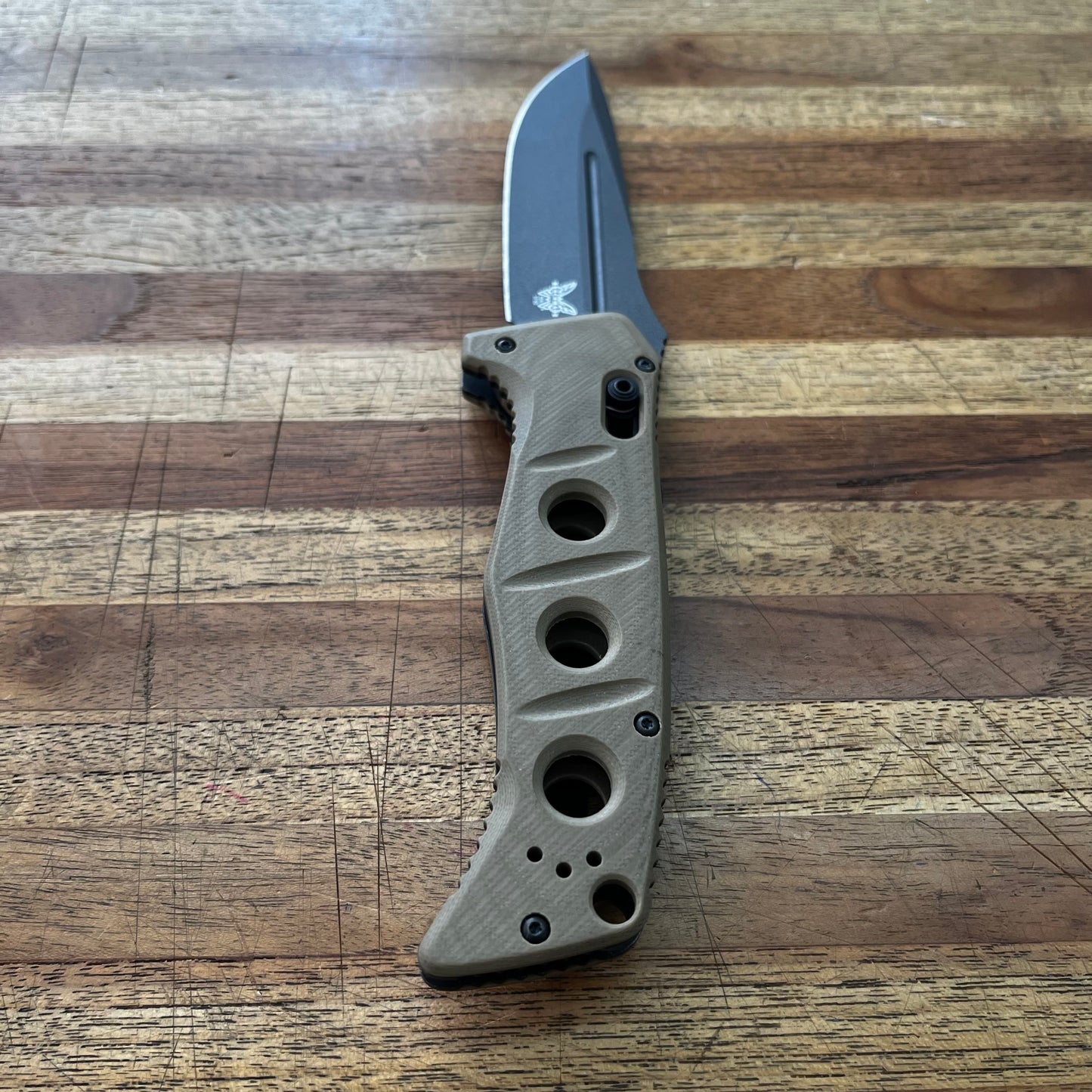 Benchmade Adamas 3.75" Auto w/ Tan G10 Handle & Nylon Sheath