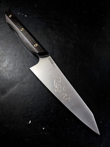 Meglio Knives Semi-Custom St. Michael 5.25" Satin Magnacut Petty w/ African Blackwood
