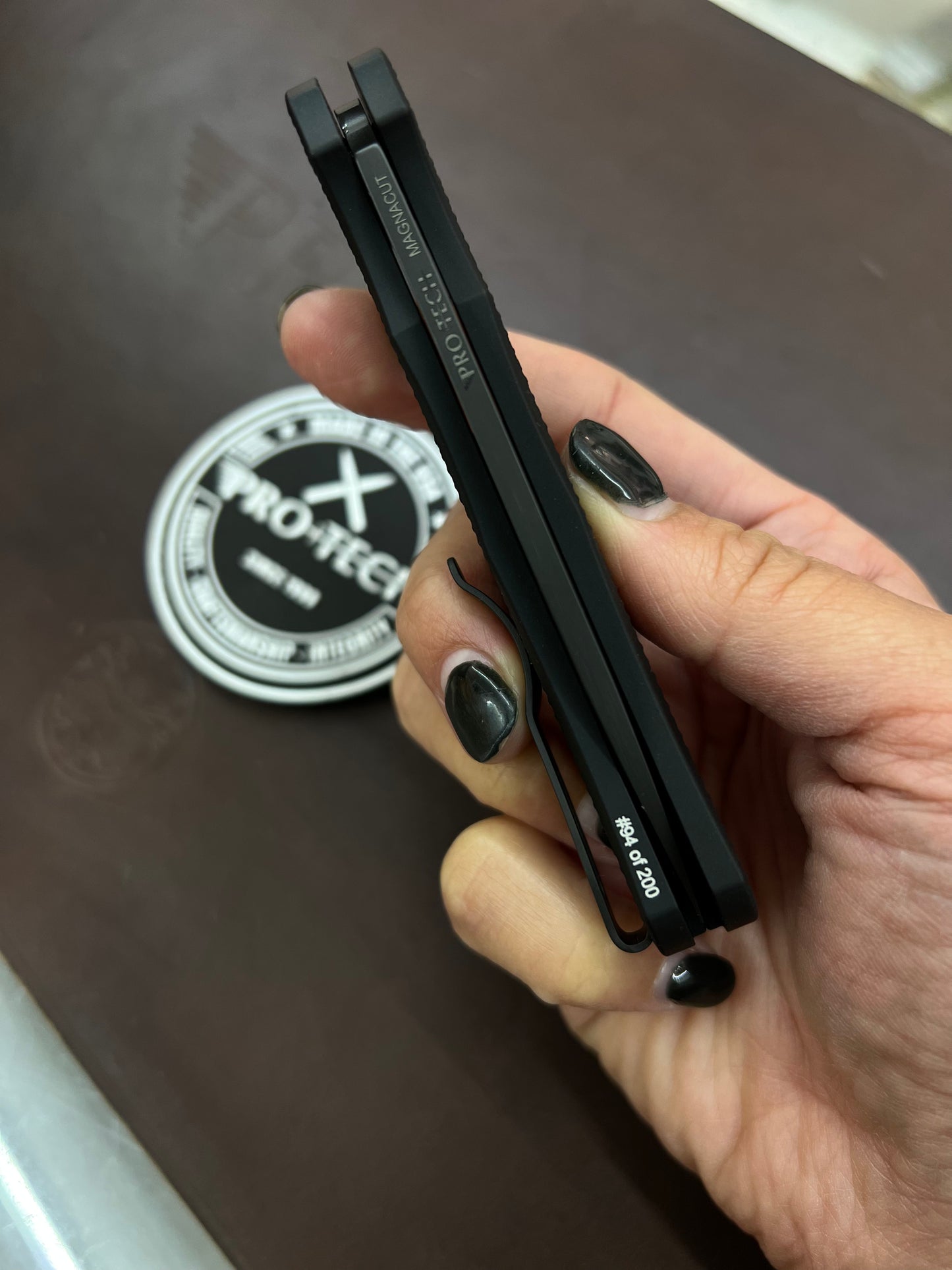 Pro-tech 5306 Blade Show 2023 Black Magnacut Wharncliffe Malibu