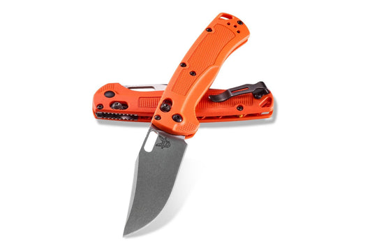 Benchmade Taggedout 3.5" Folding Knife w/ Orange Grivory Handle