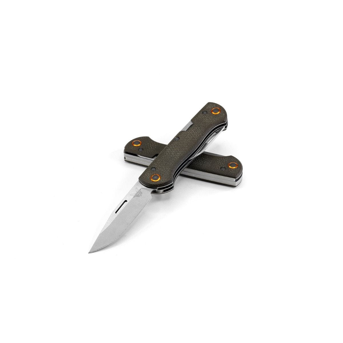 *DISCONTINUED* Benchmade Weekender 3" Double Slip Joint Knife w/ Brown Canvas Micarta Handle