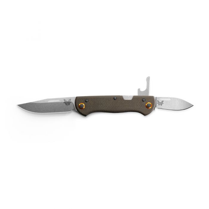 *DISCONTINUED* Benchmade Weekender 3" Double Slip Joint Knife w/ Brown Canvas Micarta Handle