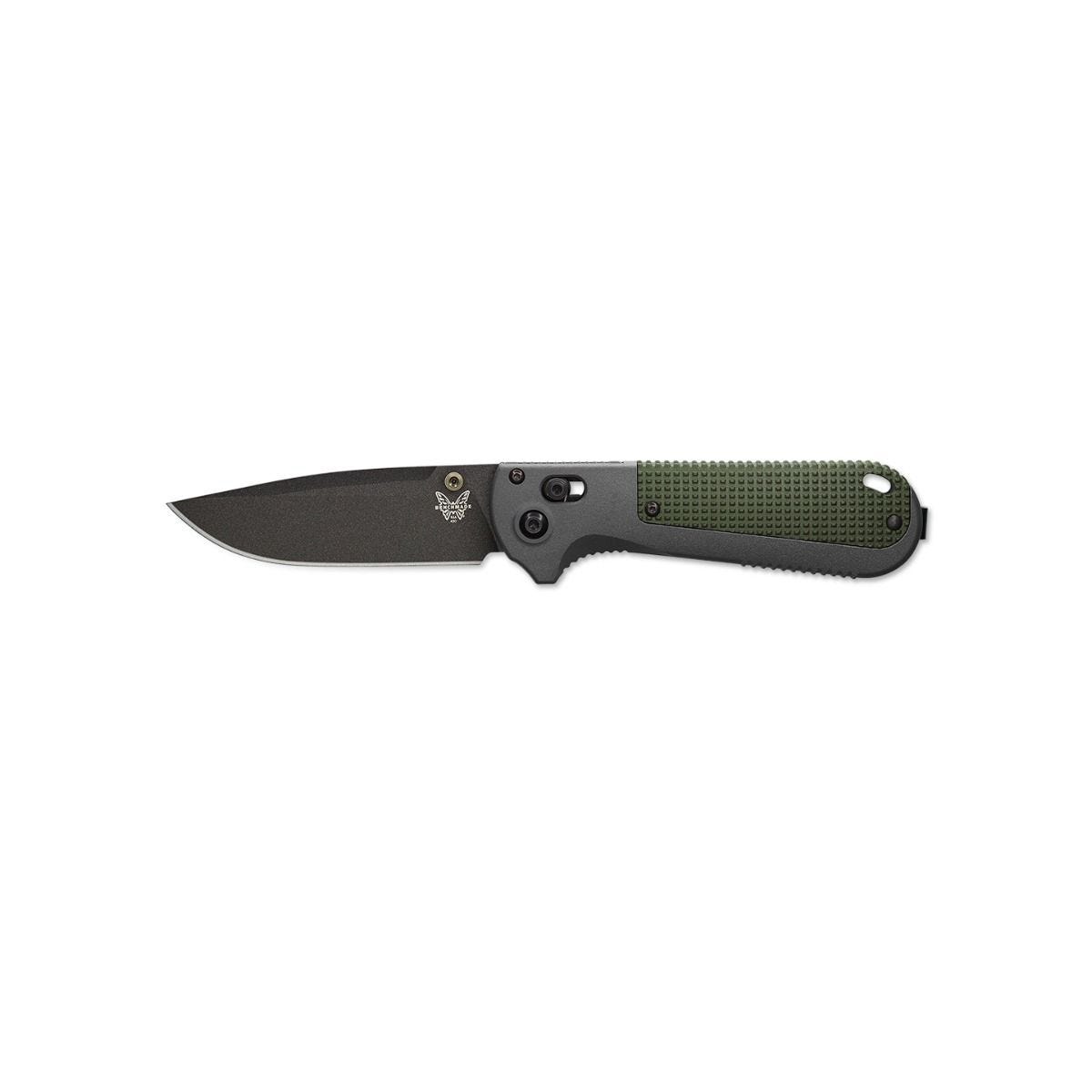 Benchmade Redoubt 3.5" Folding Knife w/ Gray Grivory & Green Grip Inlay