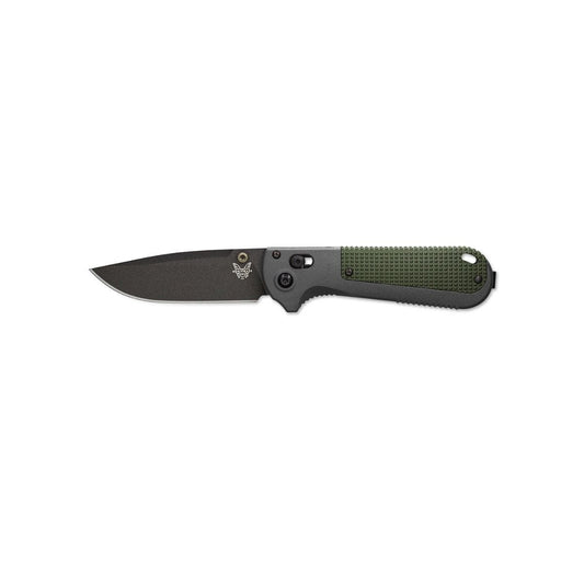 Benchmade Redoubt 3.5" Folding Knife w/ Gray Grivory & Green Grip Inlay