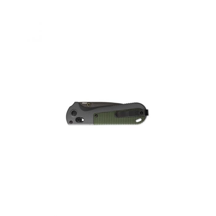 Benchmade Redoubt 3.5" Folding Knife w/ Gray Grivory & Green Grip Inlay