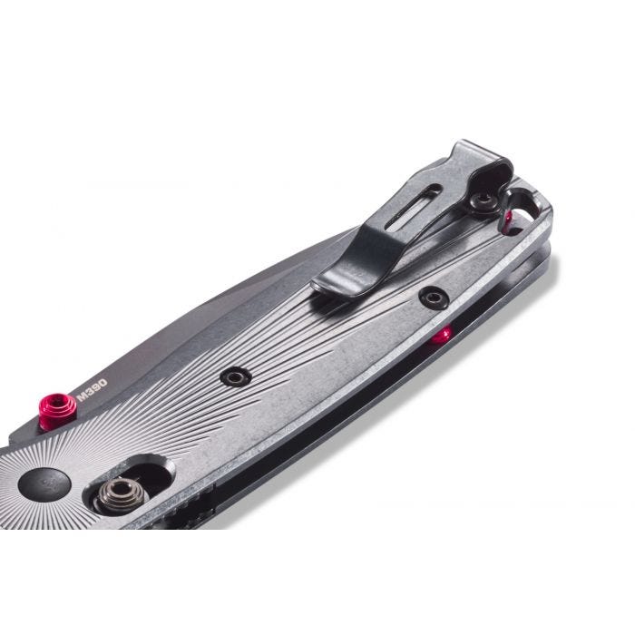 Benchmade Bugout 3.25" Folding Knife w/ Milled Aluminum Handle & Red Spacers