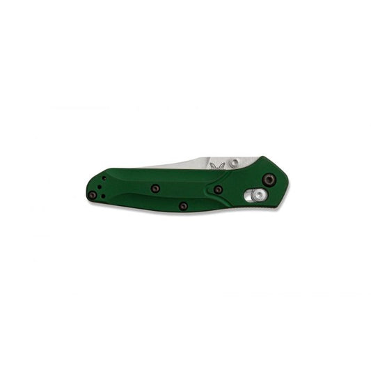 Benchmade Mini Osborne 3" Folding Knife w/ Green Aluminum & Purple Barrel Spacers
