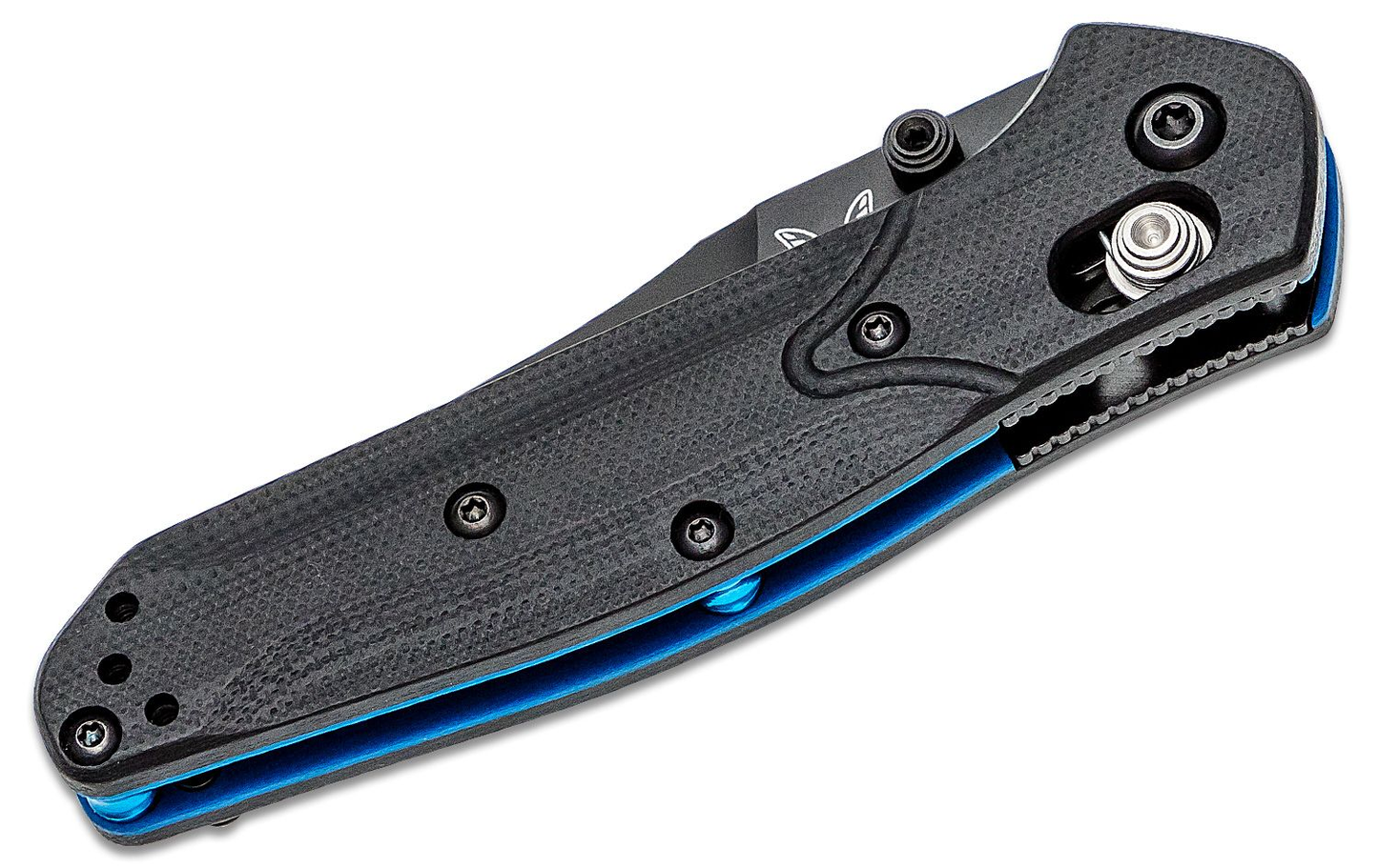 Benchmade Mini Osborne 3" Folding Knife w/ Black Handle & Blue Base Layer