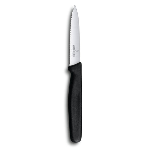 *DISCONTINUED* Victorinox Swiss Classic 3.25" Serrated Paring Knife w/ Large Black Handle