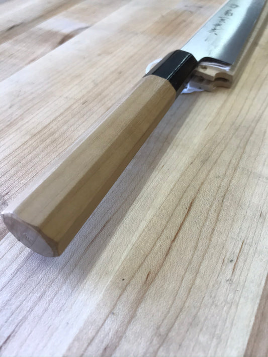Kikuichi Blue Honyaki 270mm (10.5") Yanagi w/ Saya