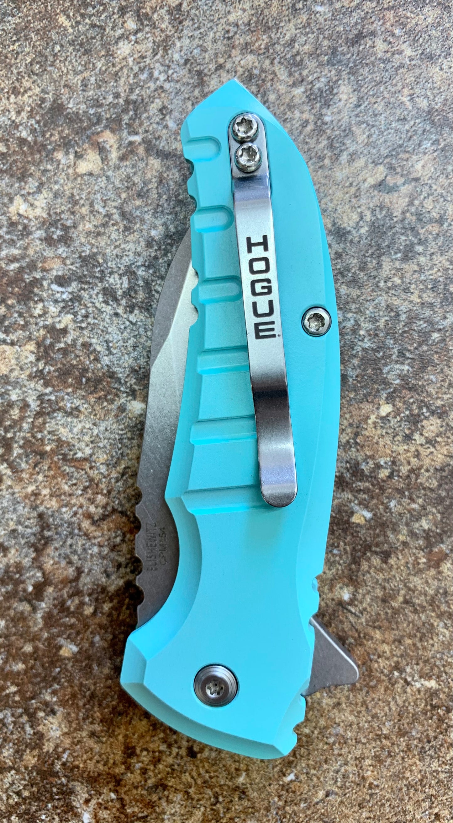 Hogue X1-MicroFlip 2.75" Flipping Knife w/ Aquamarine Aluminum Handle