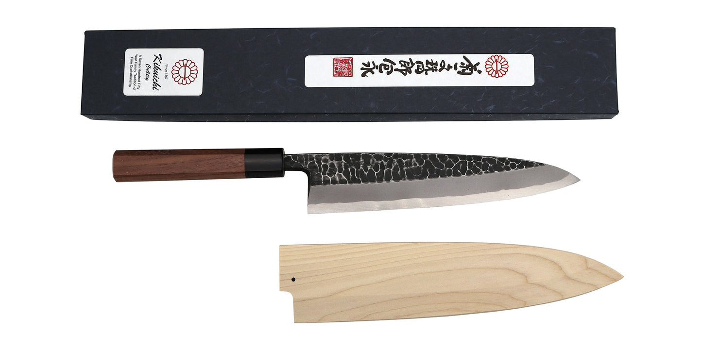 Kikuichi Kasumi Kurouchi Tsuchime 220mm (8.75") Deba w/ Saya