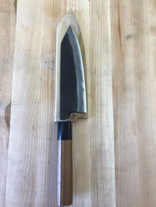 Kikuichi Kurouchi Carbon Steel 180mm (7") Santoku w/ Saya