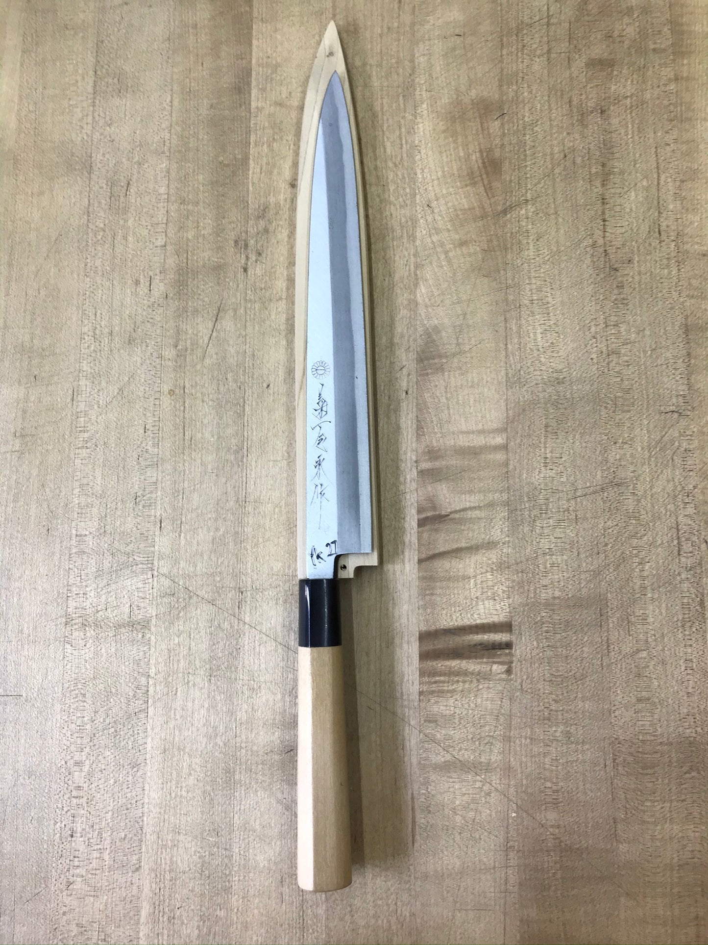 Kikuichi Kasumi White 270mm (10.5") Yanagi w/ Saya