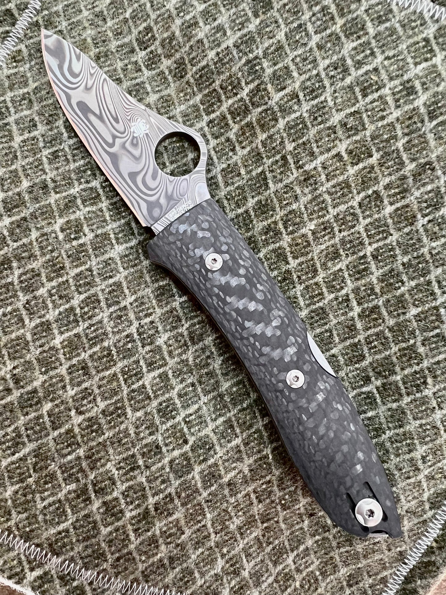 Spyderco C255CFPD Spy Opera Carbon Fiber Damasteel *SPRINT RUN*