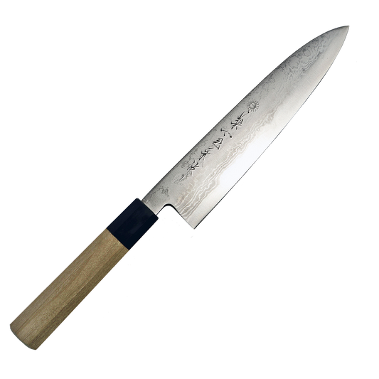 Kikuichi Kasumi Aoko Blue Carbon Damascus 240mm (9.5") Gyuto