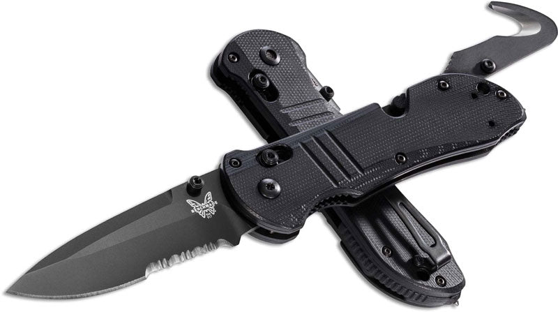 Benchmade Tactical Triage 3.5" All Black P/S Rescue Folding Knife