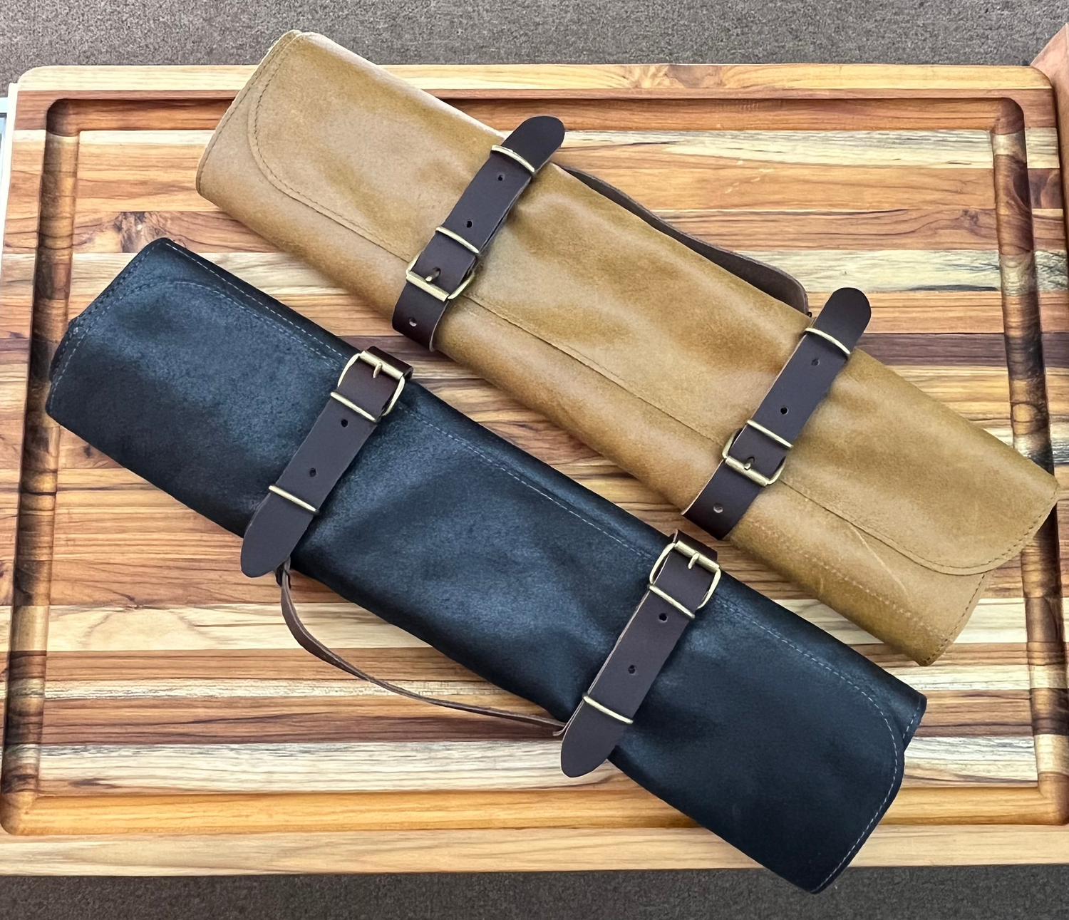 Messermeister Knife Rolls with Vintage Leather