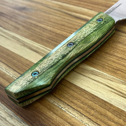 Meglio Blade Show Semi-Custom 6.5" Satin Kiritsuke w/ Green Primavera Handle