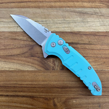 Hogue X1-MicroFlip 2.75" Flipping Knife w/ Aquamarine Aluminum Handle