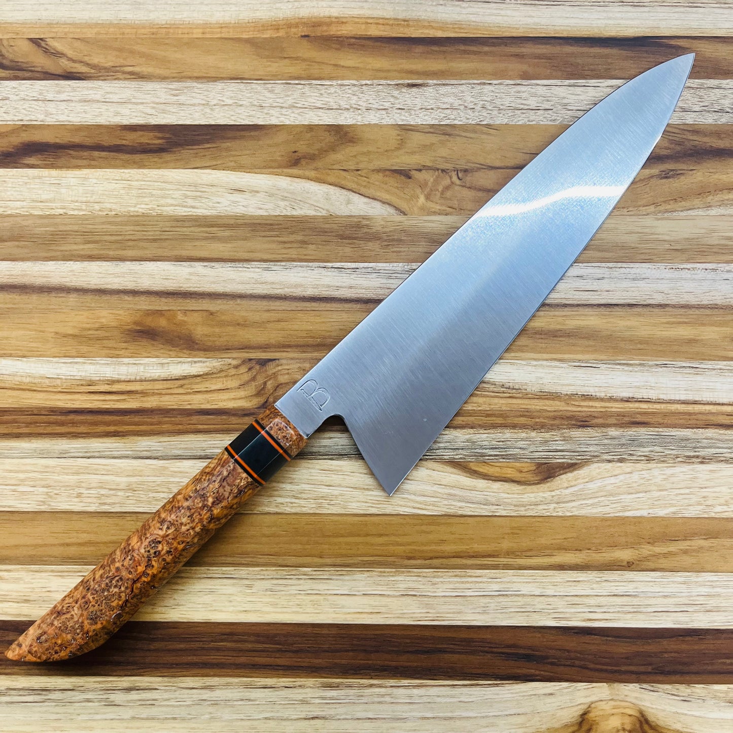 Baldwin Blades 9.25" Gyuto in 26C3 and Orange Black Ash