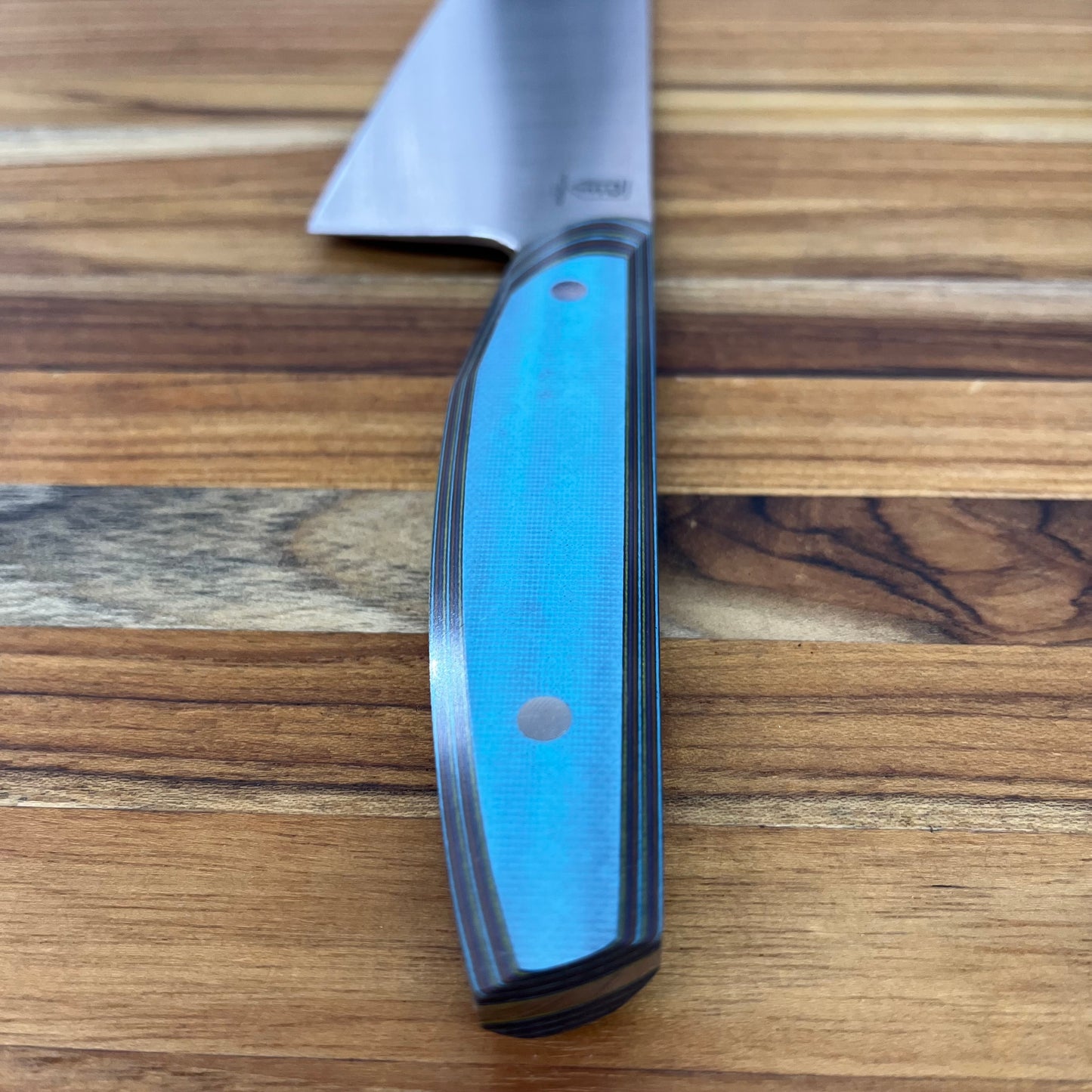 Patterson Forge Semi-Custom 200mm (8") Chef's Knife w/ Multi-Colored G10 Handle