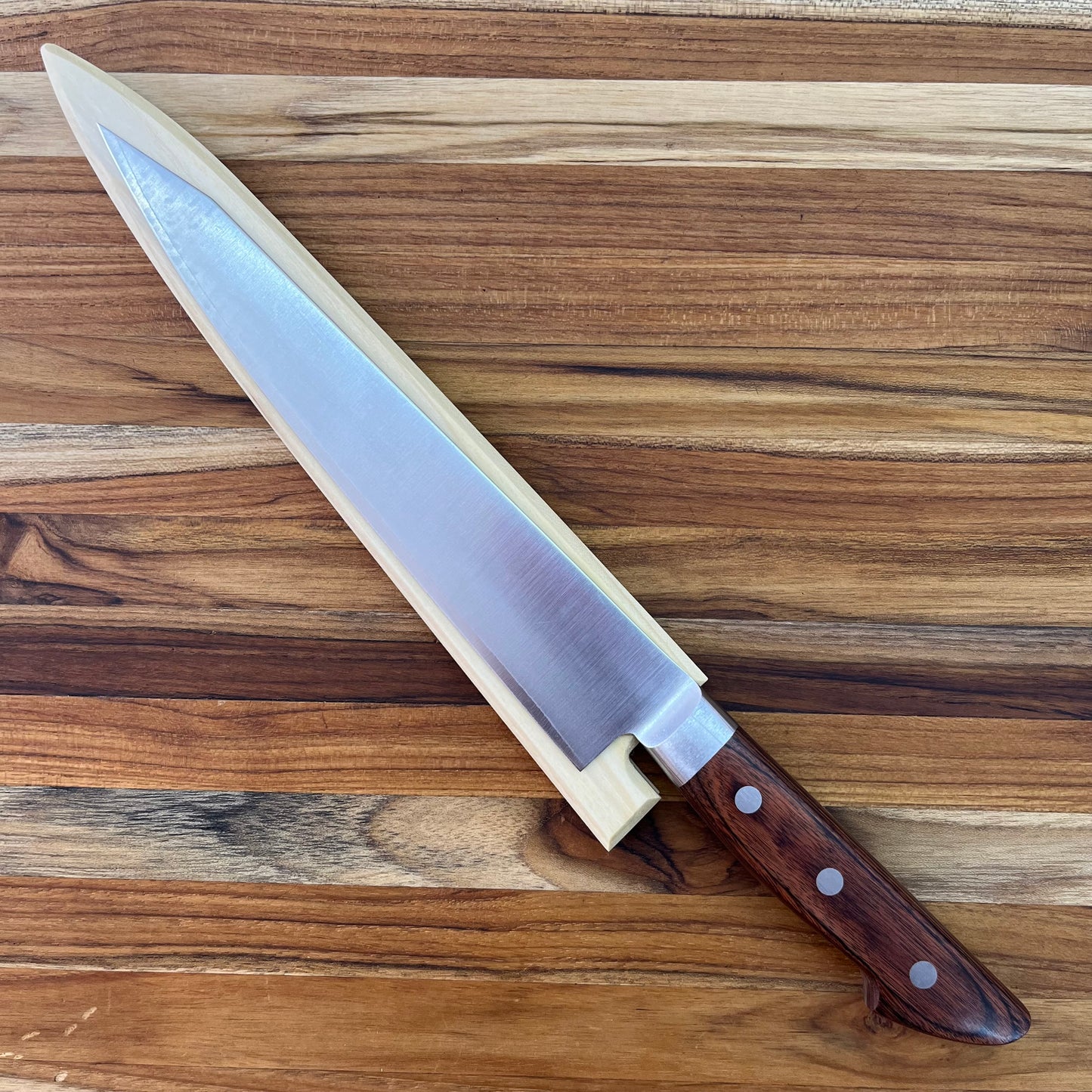 Kikuichi Magnetic Saya 210mm (8.25") Sujihiki w/ Poplar Wood