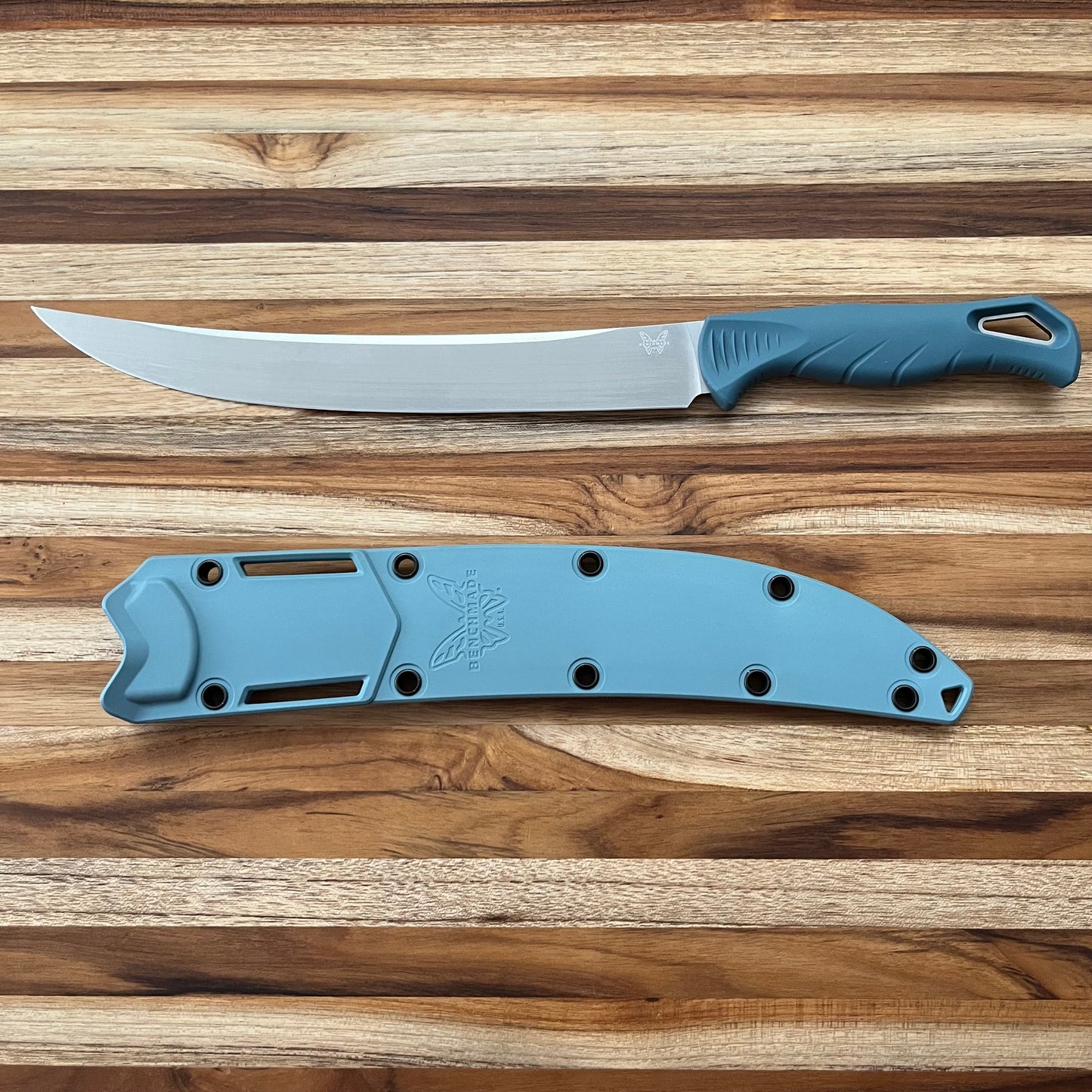 Benchmade Fishcrafter 9" Fillet Knife w/ Sheath & Depth Blue Santoprene