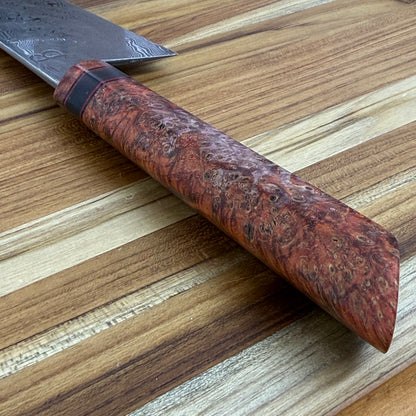 Baldwin Blades 215mm (8.5") Damascus Gyuto w/ K-Tip & Orange Black Ash Handle