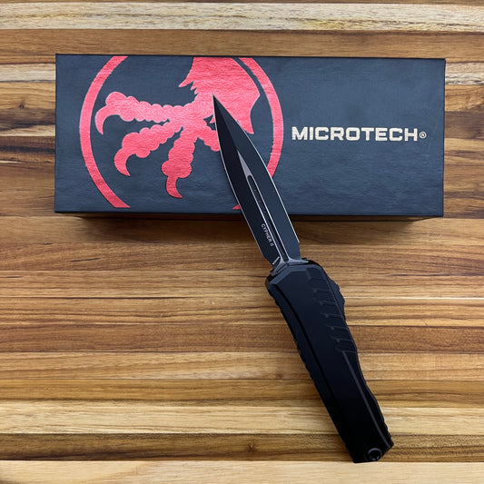 Microtech Cypher II D/E 3.25" Tactical Black OTF w/ Reversible Clip