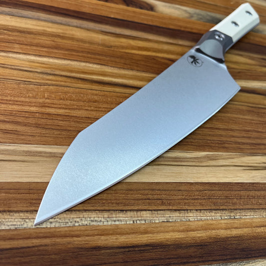 Microtech Culinary 8" Chef's Knife w/ Titanium Bolster & Ivory G10 Handle