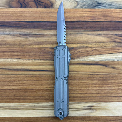 Microtech Signature Series Ultratech EX Gen III ZBP Interceptor S/E 3.5" OTF w/ Natural Clear Aluminum Handle