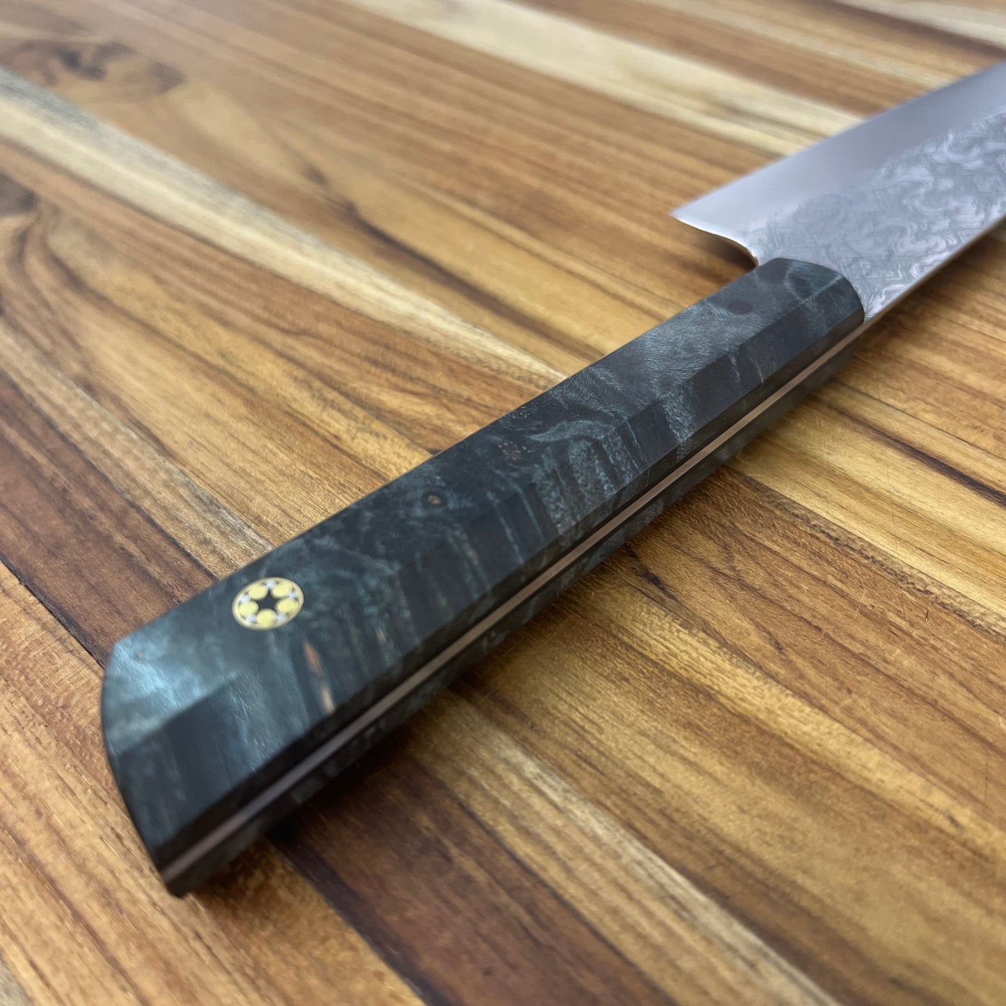 Running Man Forge Semi-Custom 120mm (4.75") Funayuki w/ Laser Engraving & Green Maple Handle