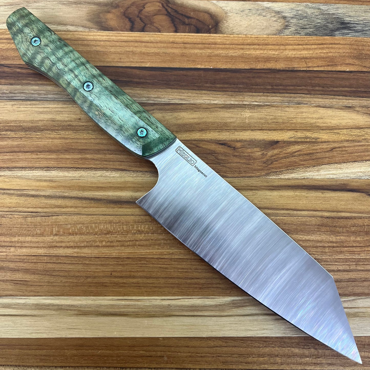 Meglio Blade Show Semi-Custom 6.5" Satin Kiritsuke w/ Green Mango Handle