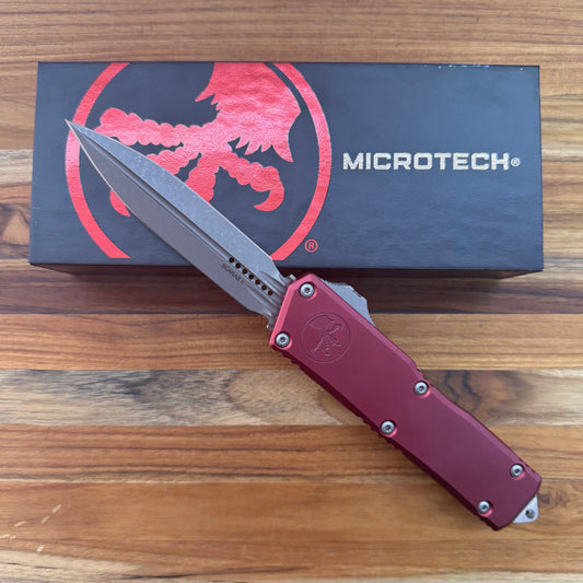 Microtech Scarab II Gen III Executive D/E 4" OTF w/ Merlot Aluminum Handle