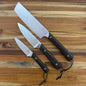 Le Morta 3 Piece Kitchen Knife Set w/ Leather Roll