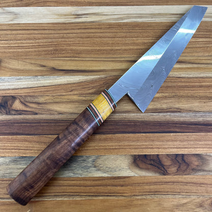 3rd Hill Customs Damasteel 170mm (6.75") Honesuki w/ Koa Handle