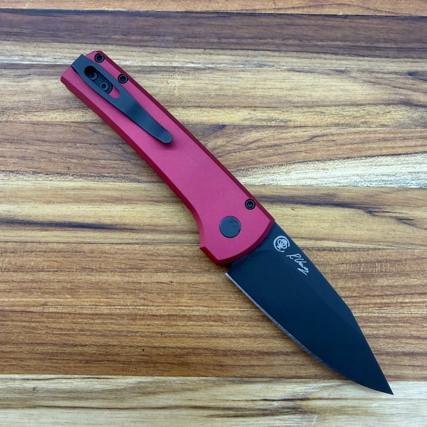 Pro-Tech Chavez Scapegoat Compact 3" Auto w/ Red Aluminum Handle