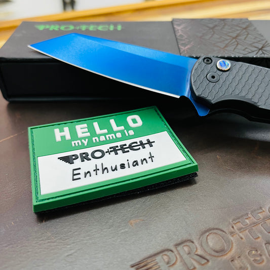 Pro-Tech Malibu Custom Ltd. 3.25" Flipper w/ Sapphire Blue 20CV & Black Aluminum Dragon Scale